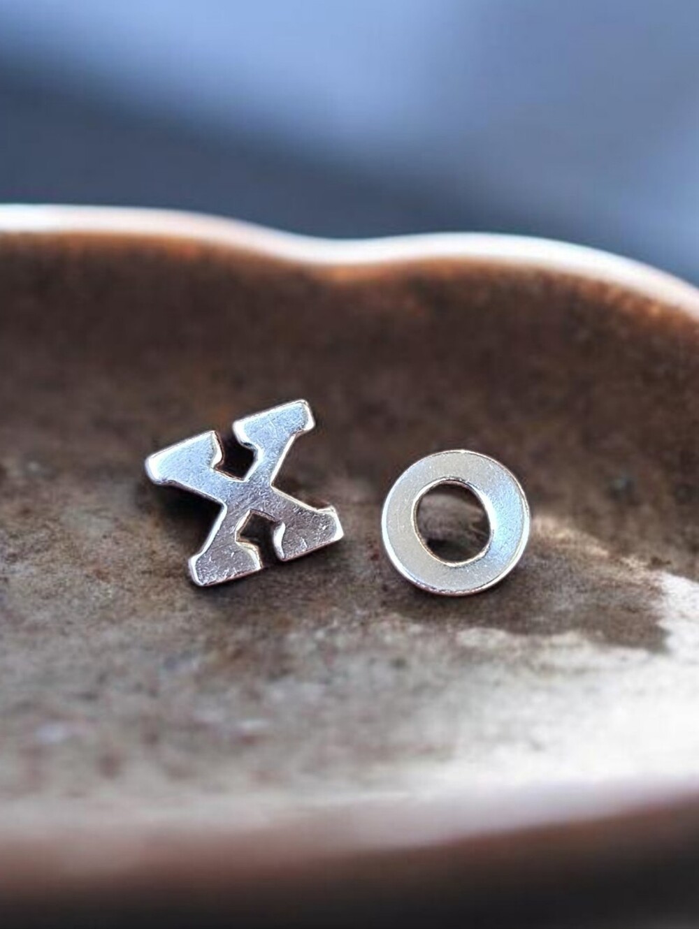 925 Sterling Silver Initial Studs